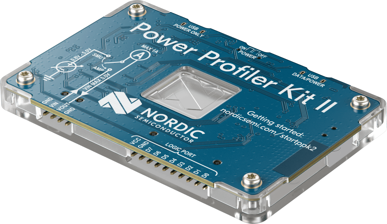 Official Nordic product photograph of the Power Profiler Kit II measurement board